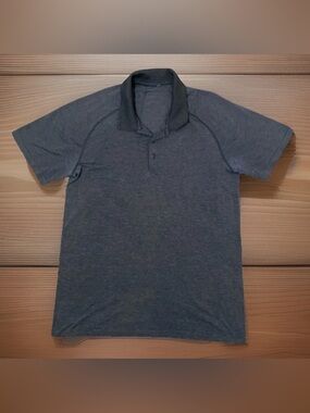 Lululemon Polo Charcoal Mens Large Live In Practice Golf Tech Pique Shirt
